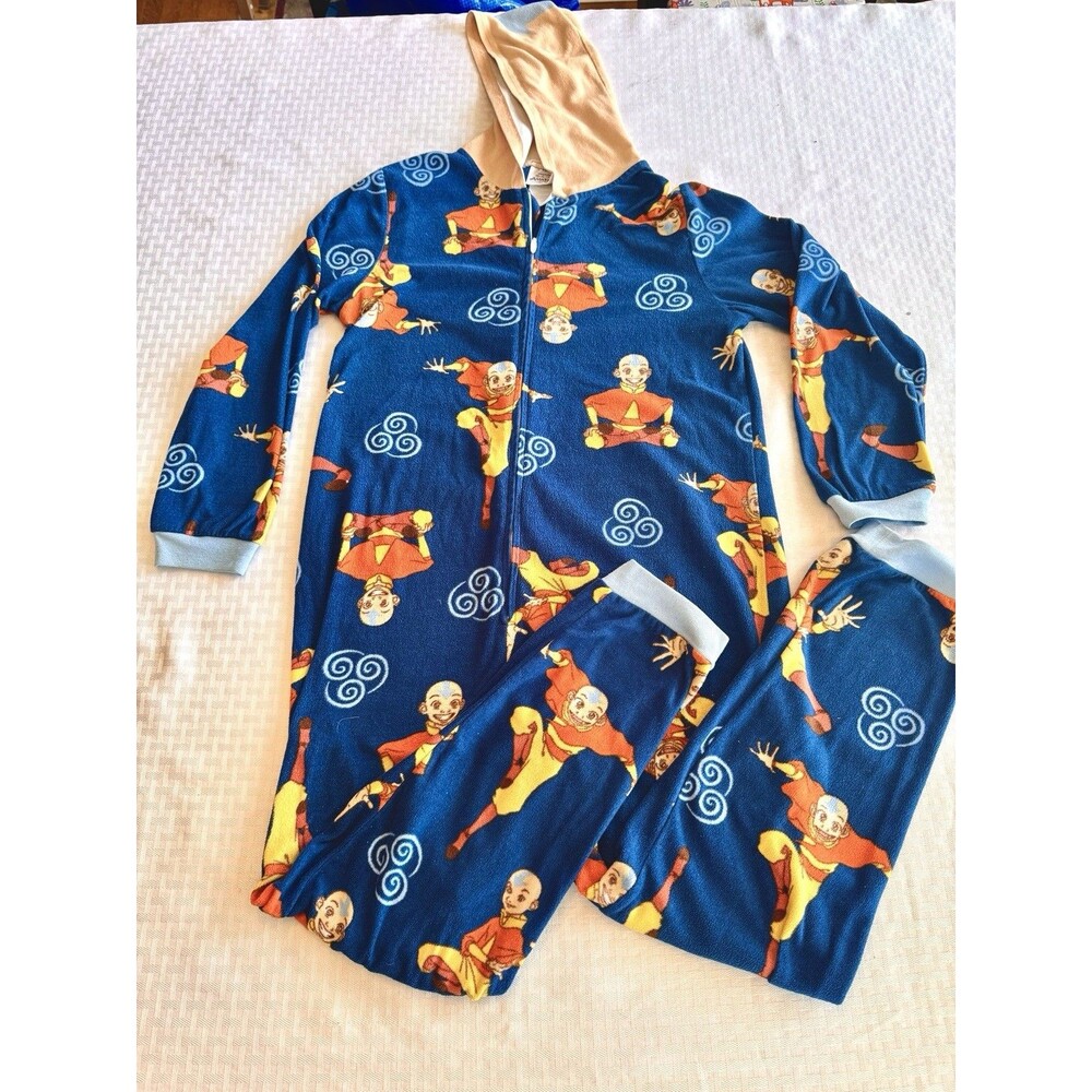 Avatar The Last‎ Airbender Kids L Fleece Hooded One Piece Pajamas Nickelodeon